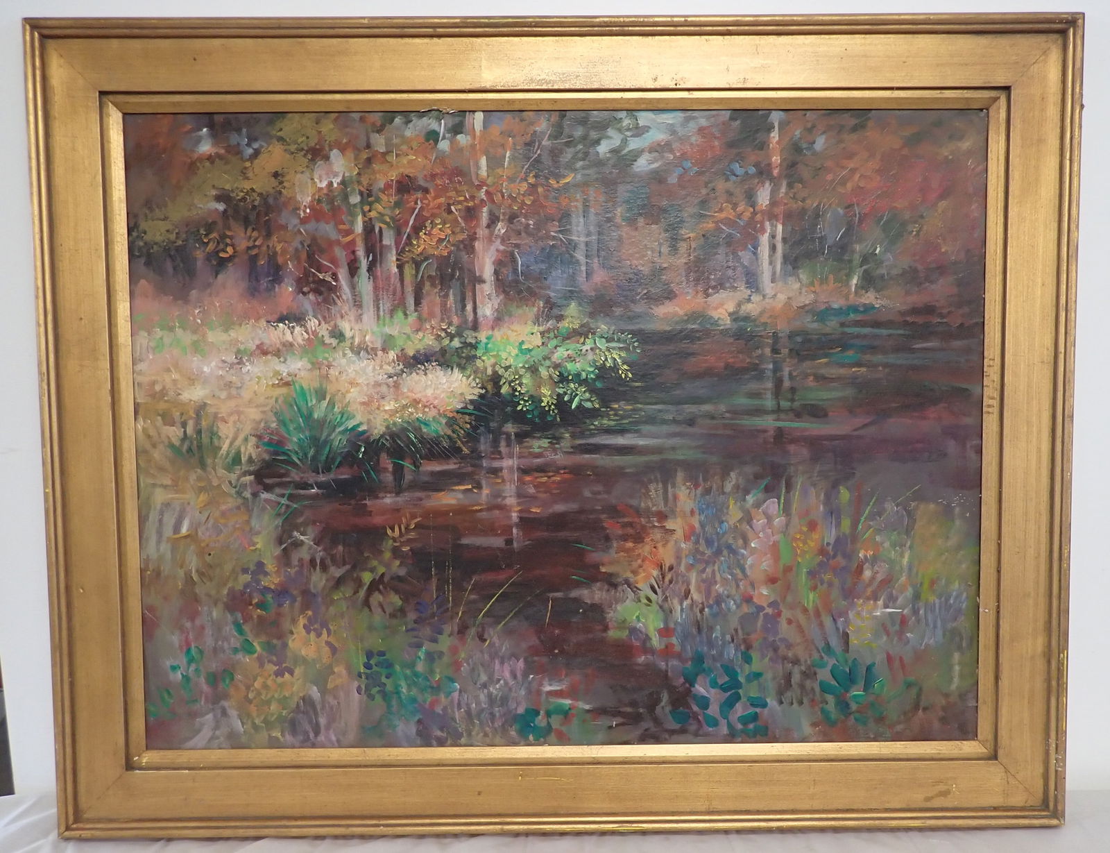 John Reilly Oil On Board Landscape Painting: Signed painting is approx 38" x 48". Shipping available