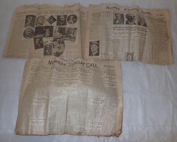 1909 Trenton , 1910 & 1911 Newark NJ Newspapers