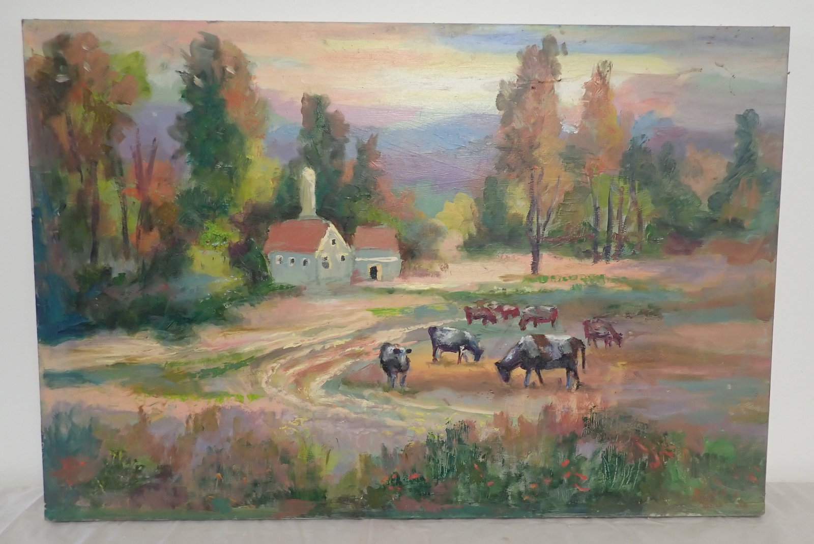 John Reilly Oil on Board Cow Painting (1 of 2)