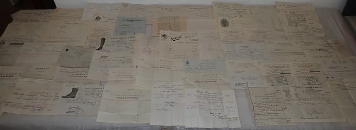 Hats , Clothing , Fur , & Misc Billheads / Receipts