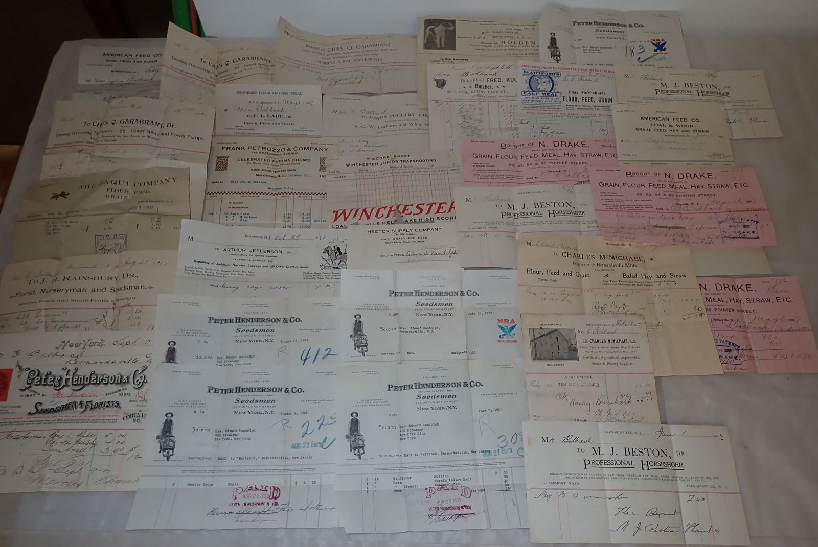 Feed , Seed , Farm Equipment Billheads / Receipts (1 of 10)