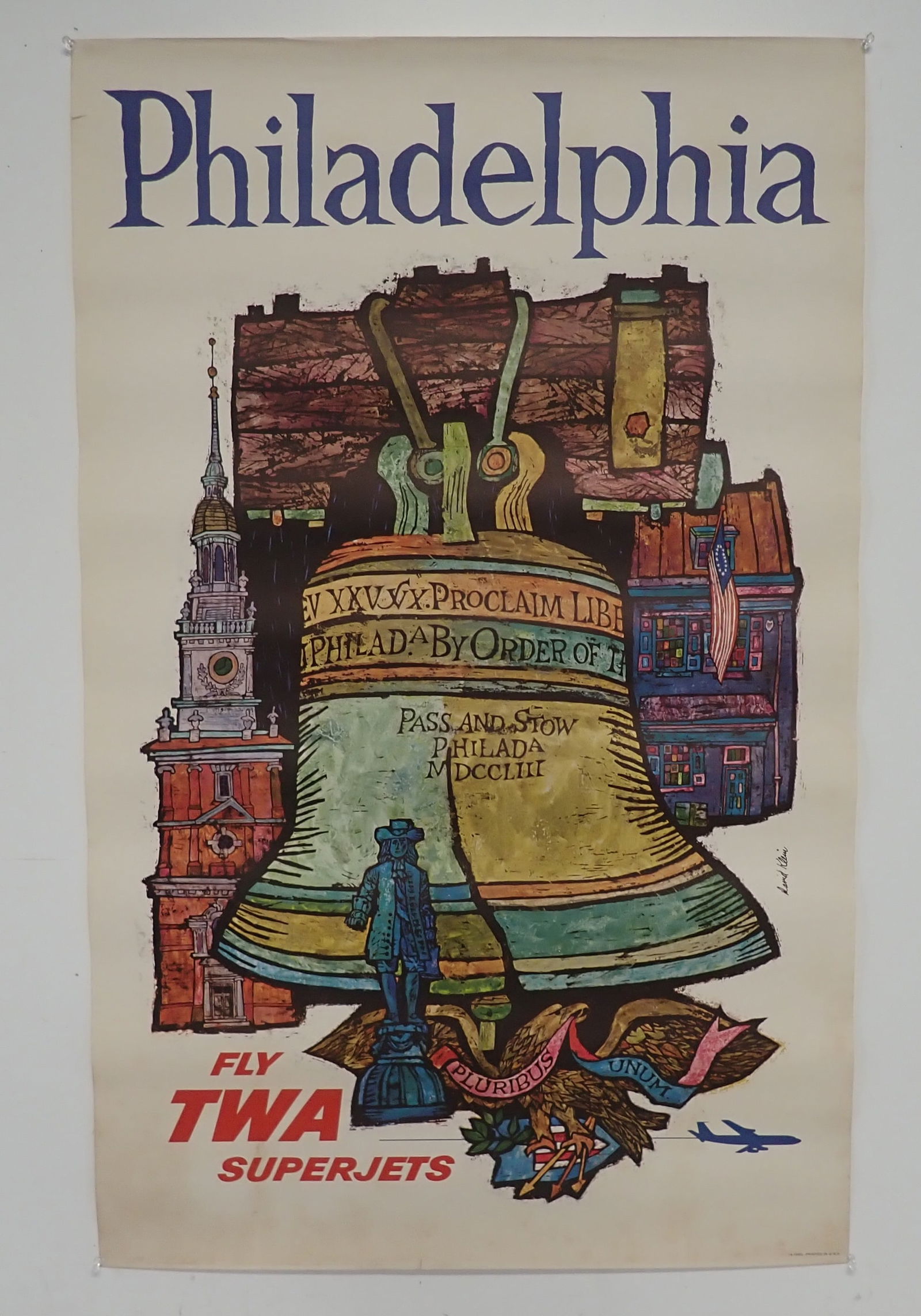 David Klein TWA Philadelphia Poster Original ! (1 of 9)