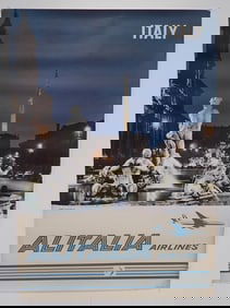 1963 Alitalia Airlines Italy Poster