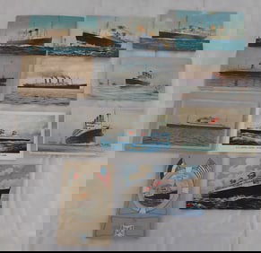 Steamship Postcards incl Lloyd Bremen , S.S America , Cunard Lines