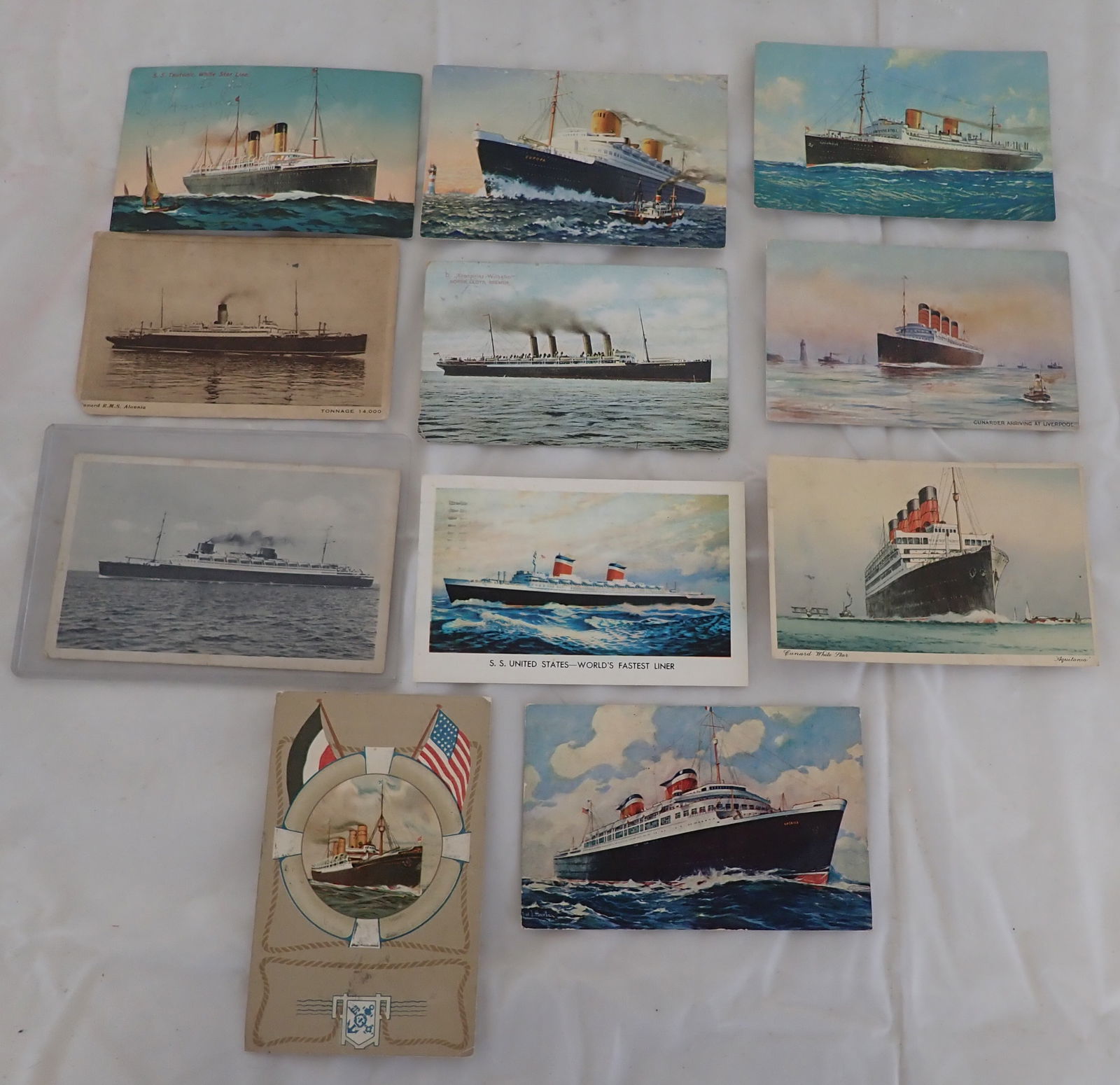Steamship Postcards incl Lloyd Bremen , S.S America , Cunard Lines: Shipping available