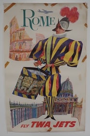 David Klein Fly TWA Jets Rome Poster