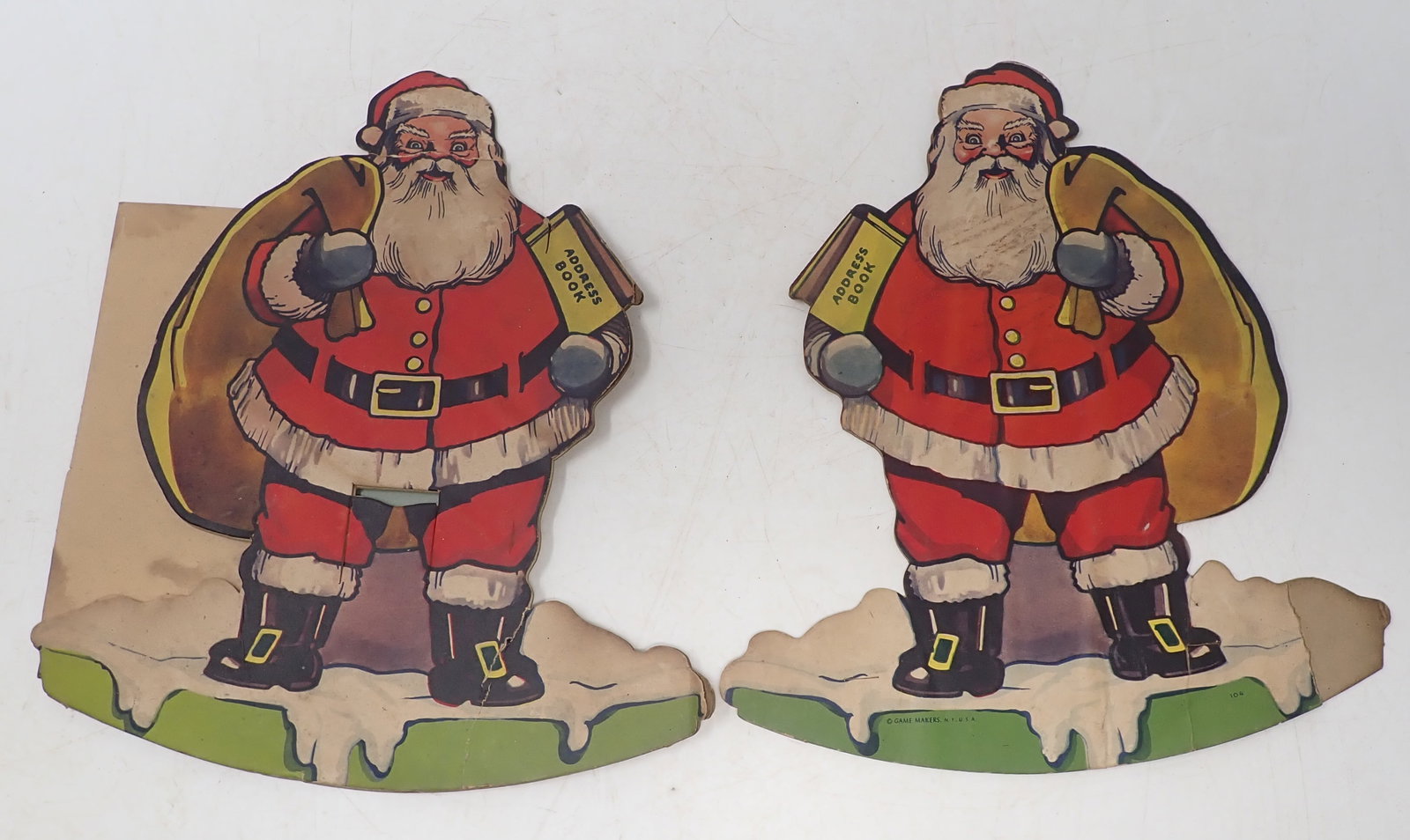 Game Makers Cardboard Santas: Approx 8 1/2" x 9 1/2". Shipping available