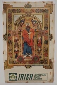 Irish International Airlines Poster w/ Christ