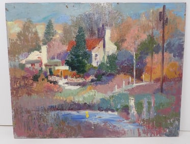 John Reilly Double Sided Oil on Board Painting