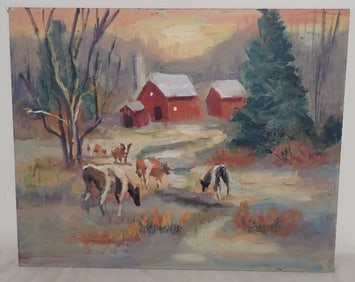 John Reilly Farm Scene Oil Painting