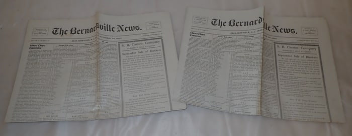 1909 Bernardsville News Newpapers