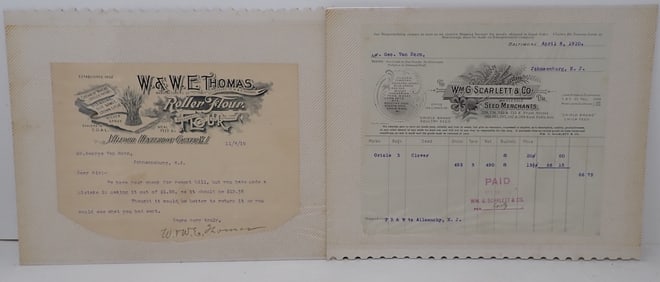 4 Billheads / Letterheads incl Milford NJ & Easton PA