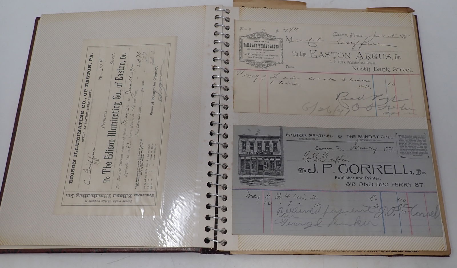 Billheads incl Easton Pa , Phillipsburg, LVRR & PRR Railroad (1 of 6)