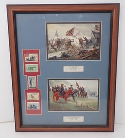 Framed Civil War Prints & Stamps