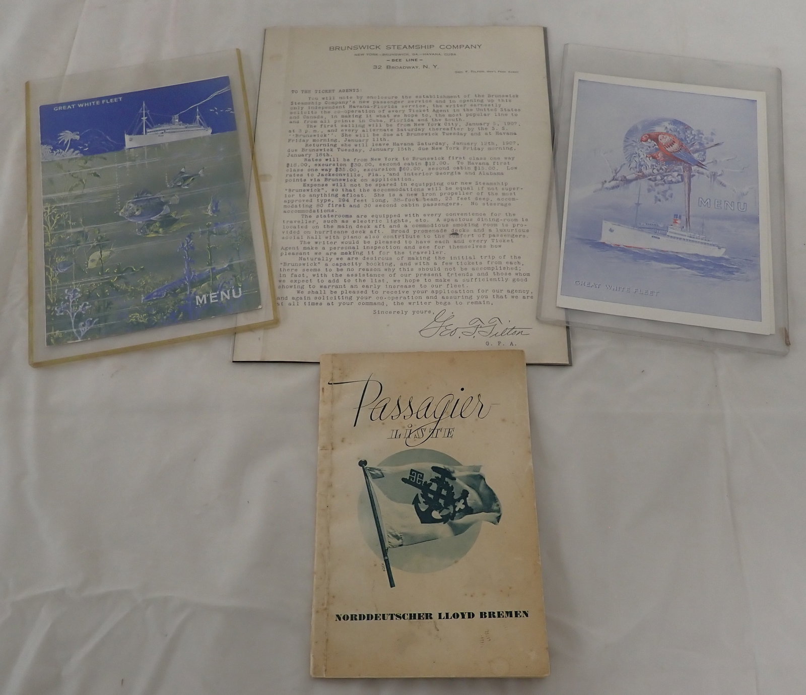 Great White Fleet Menus , Lloyd Bremen Passenger List (1 of 7)