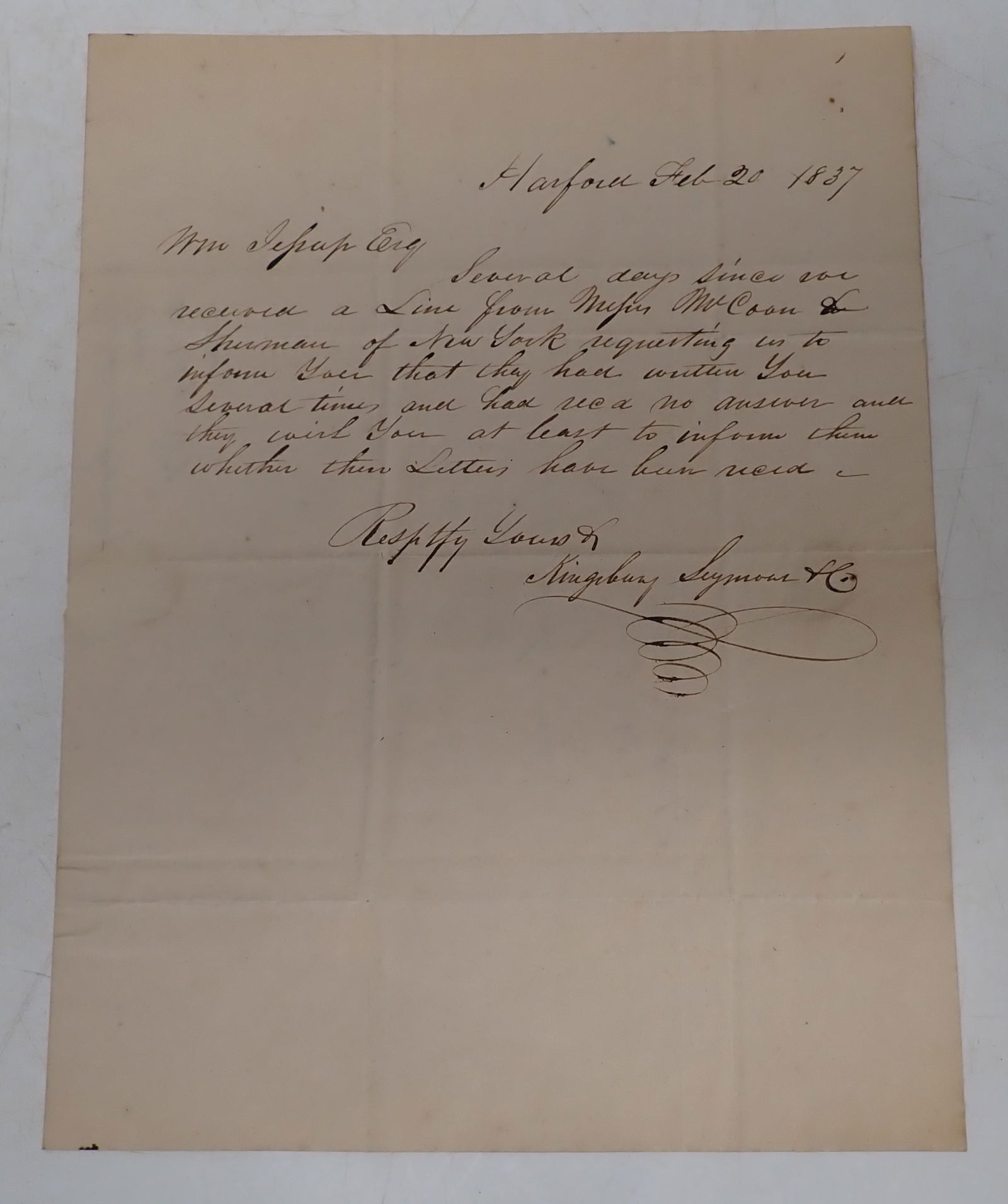 1827-1837 Letters (1 of 7)