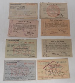 1920's & 30's New Jersey Drivers Licenses