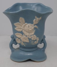 Weller Pottery Cameo Rose Double Handled Vase