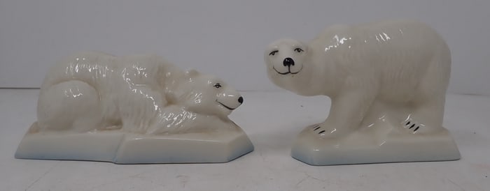 2 Belleek Polar Bears