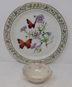 Lenox Butterflies & Flowers Plate & Jewelry Dish