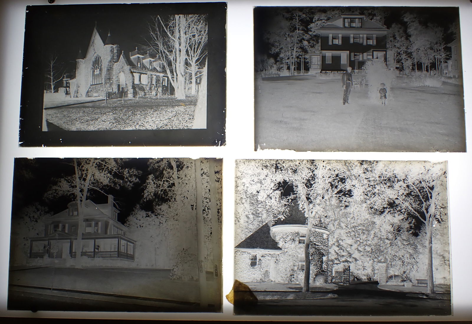 9 Glass Negatives of Buildings , Church , & Houses (1 of 3)