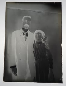 9 Glass Negatives of Men & Women