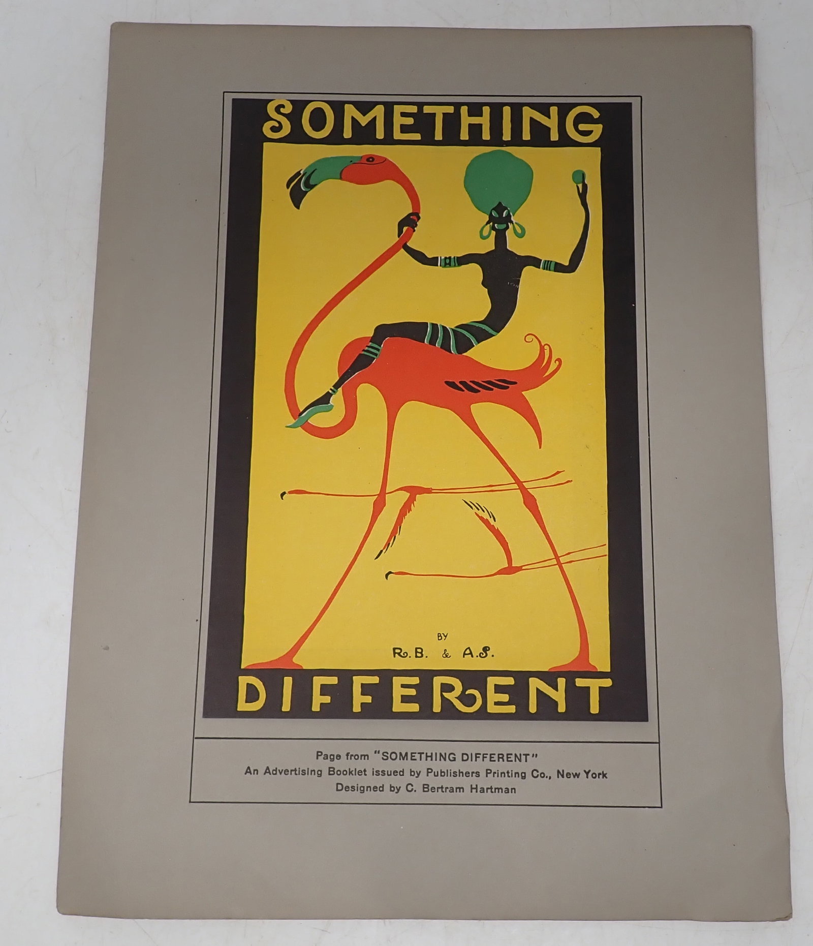 C. Bertram Hartman Something Different Advertising: Apprx 9 1/4" x 12 1/4". Shipping available