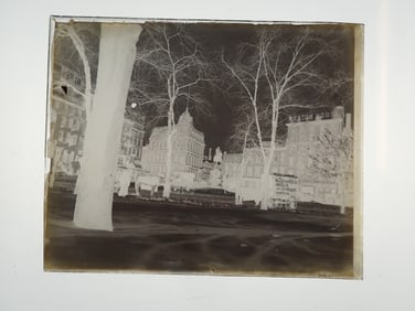 Morton House NY w/ Wilcox & White Buggy Glass Negative