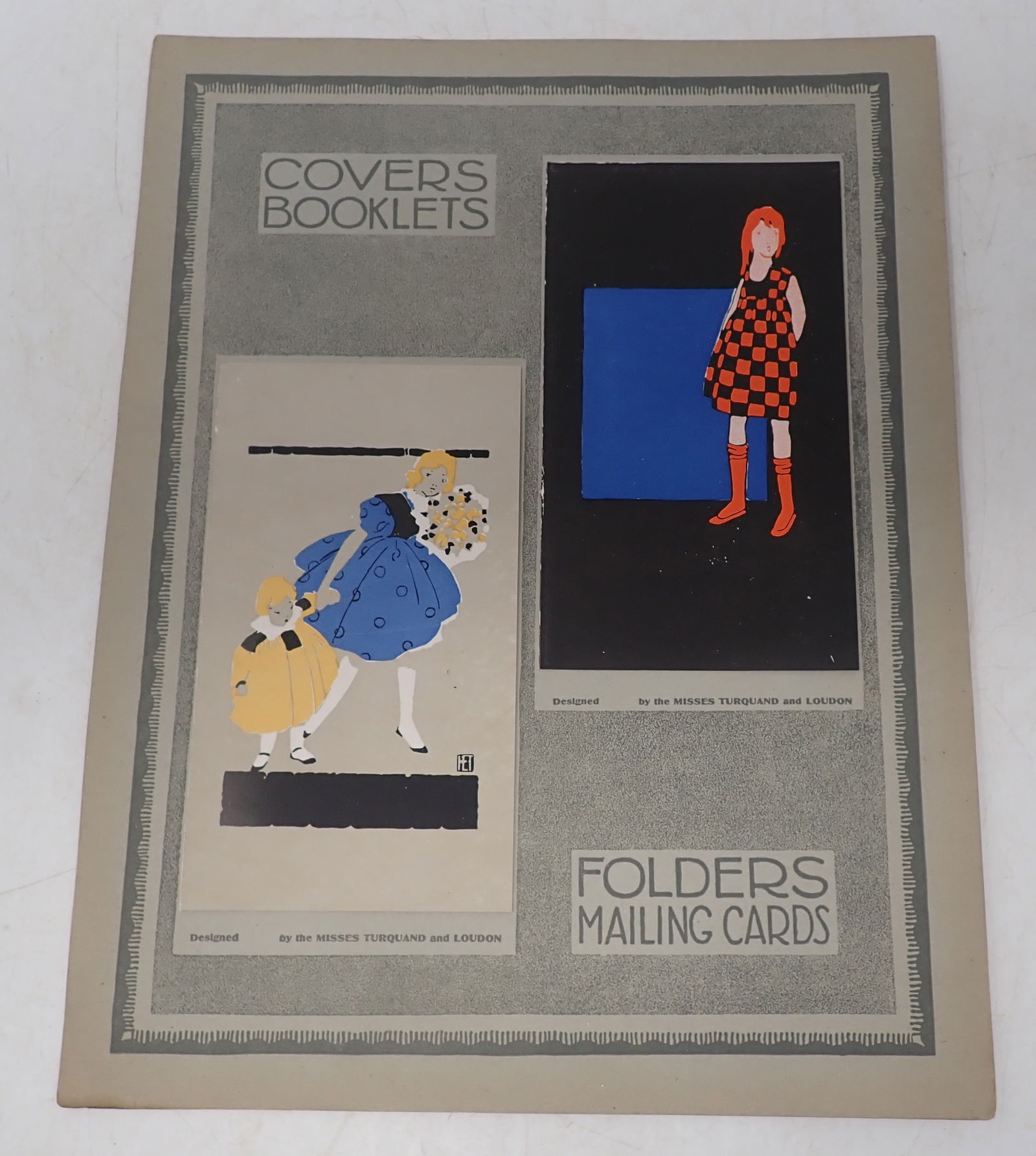 Misses Turquand and Loudon Mailing Cards Samples: Society of Modern Art Samples - Apprx 9 1/4" x 12". Shipping available