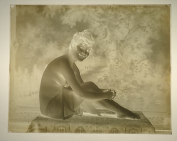 Anna Hamilton Smiling Nude Glass Negative