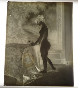 Anna Hamilton Nude Profile w/ Fish Bowl Glass Negative