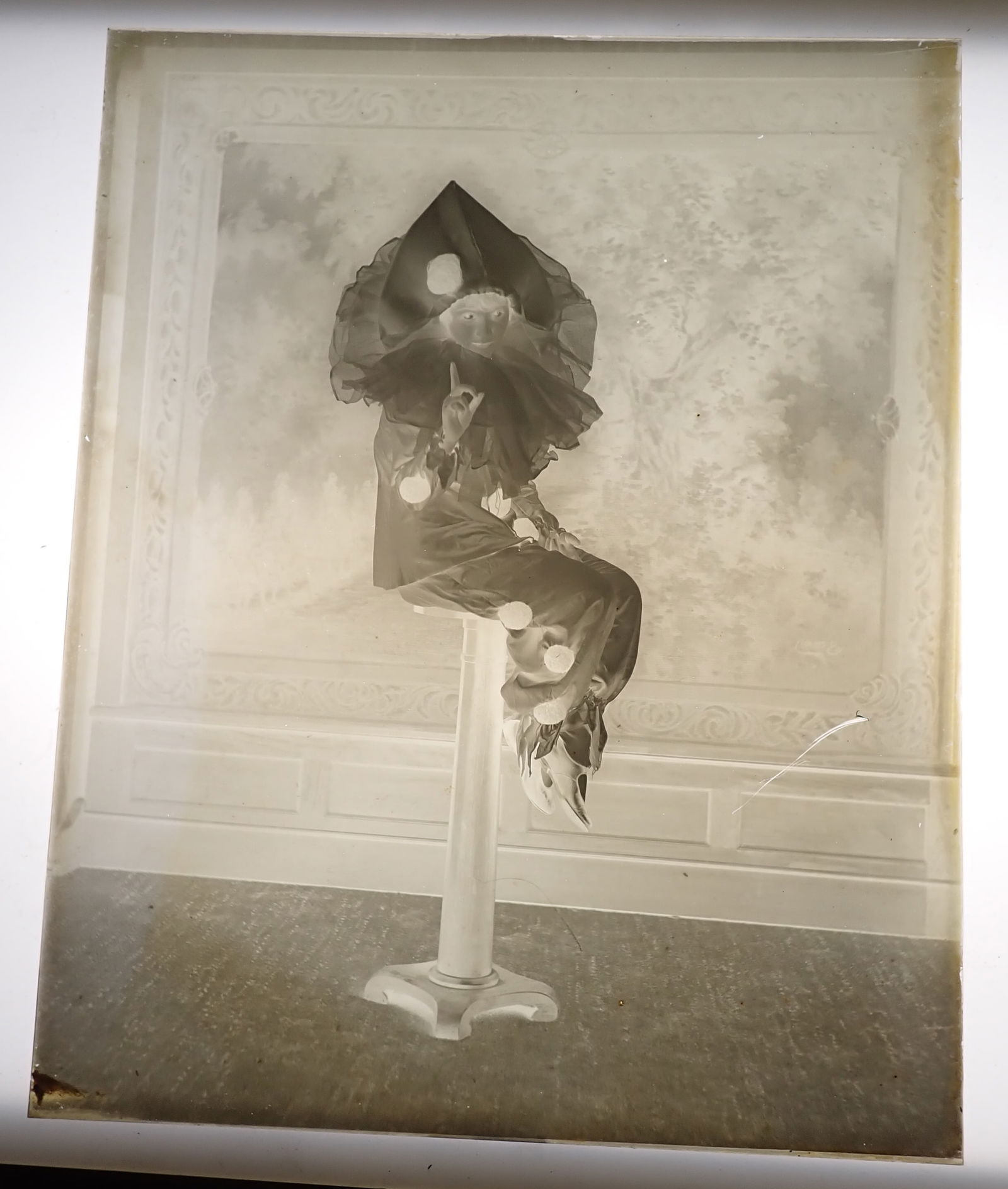 Anna Hamilton in Ruffled Costume Glass Negative: Glass plate negative is approx 8" x 10". Shipping available