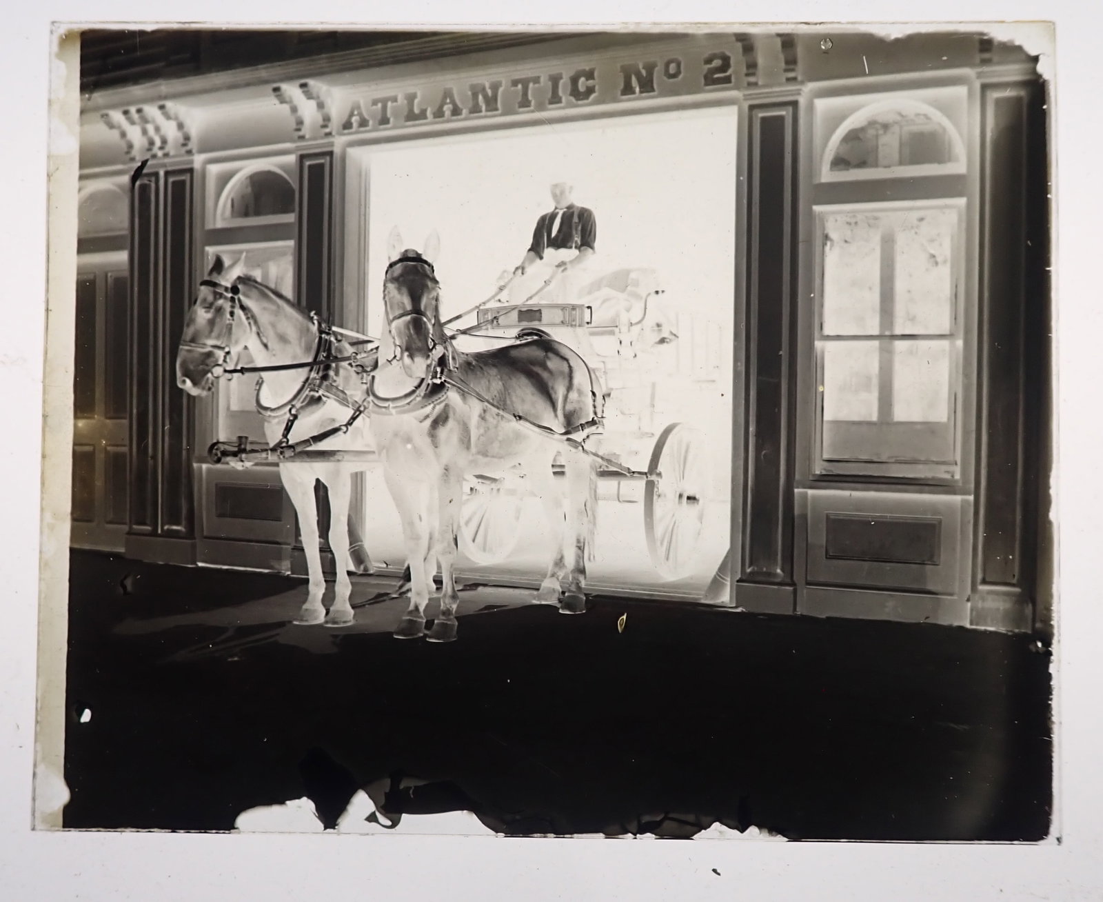 Horse Drawn Fire Engine Glass Negative Atlantic No. 2 (1 of 1)