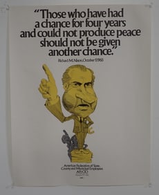 1972 Richard Nixon Political Poster A. Lunsford