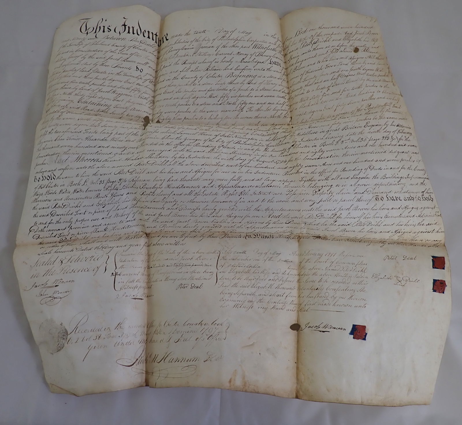 1797 Philadelphia Deichl & Jacob Bower Indenture (1 of 16)
