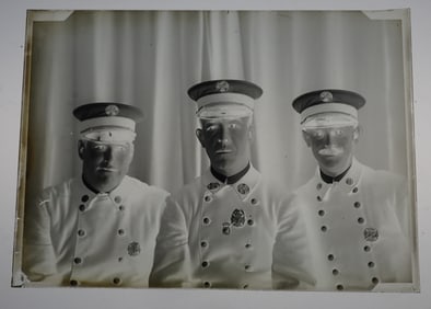 Chief & Firemen Glass Plate Negatives