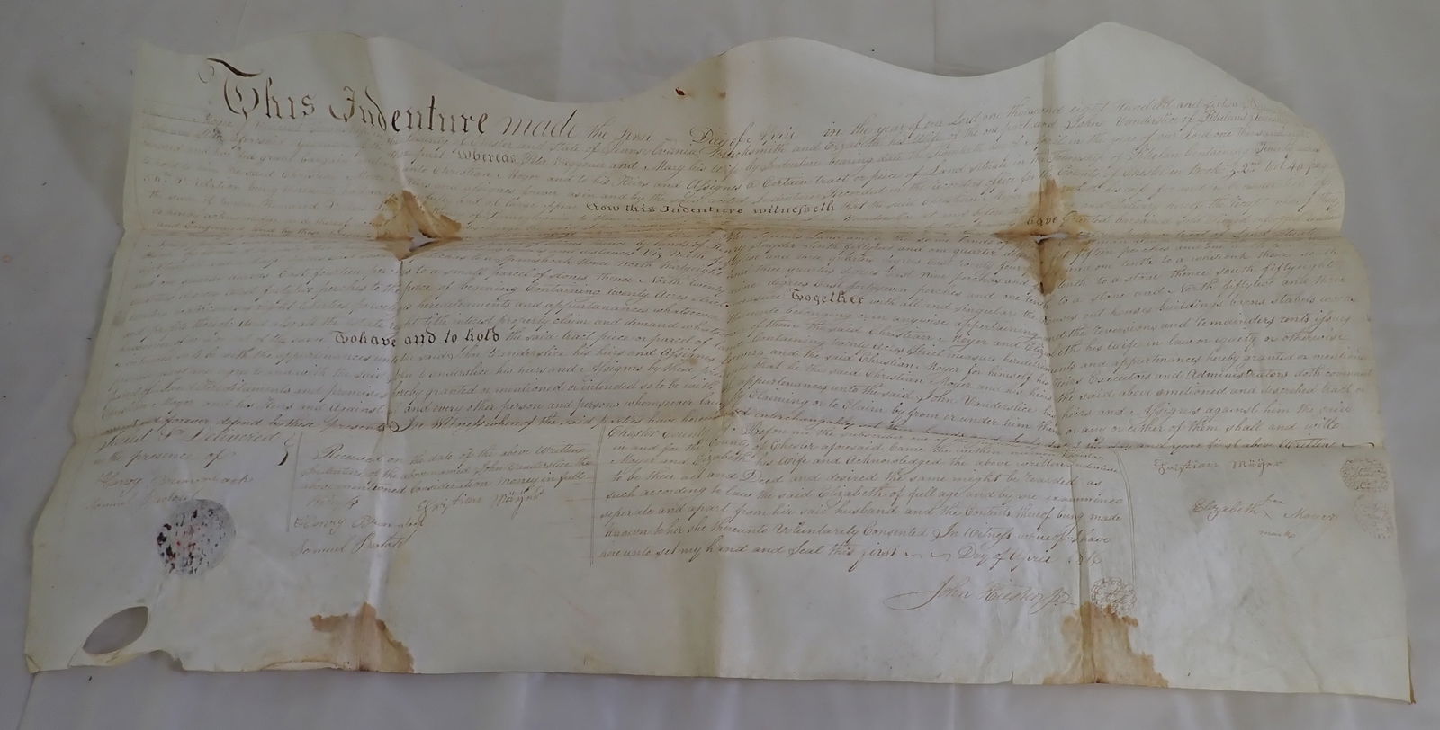 1816 Indenture Chester Co. Pennsylvania (1 of 15)
