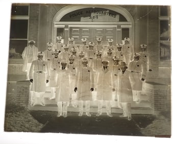 Long Branch NJ Police Headquarters Glass Negative