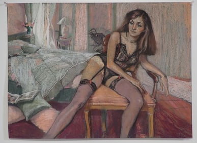 Rhoda Yanow Women in Lingerie & Man Waiting Pastel