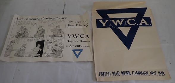 2 YWCA Posters incl United War Work Campaign