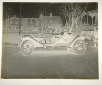 Glass Plate Negative w/ Antique Car