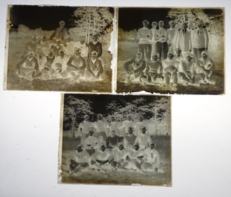 (3) Football Glass Plate Negatives
