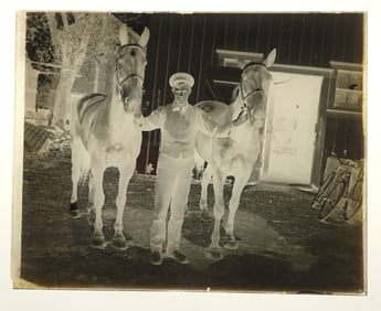 Man w/ Horses Glass Negative