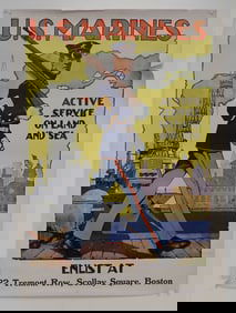 Riesenberg U.S. Marines Enlist at Scollay Square Poster