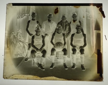 High School Basketball Glass Plate Negative