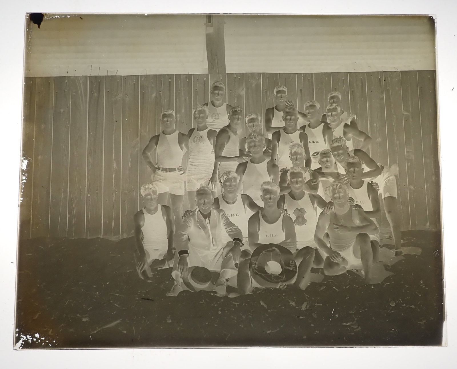 Volunteer Lifesavers Group Glass Negative: Approx 8" x 10". Shipping available