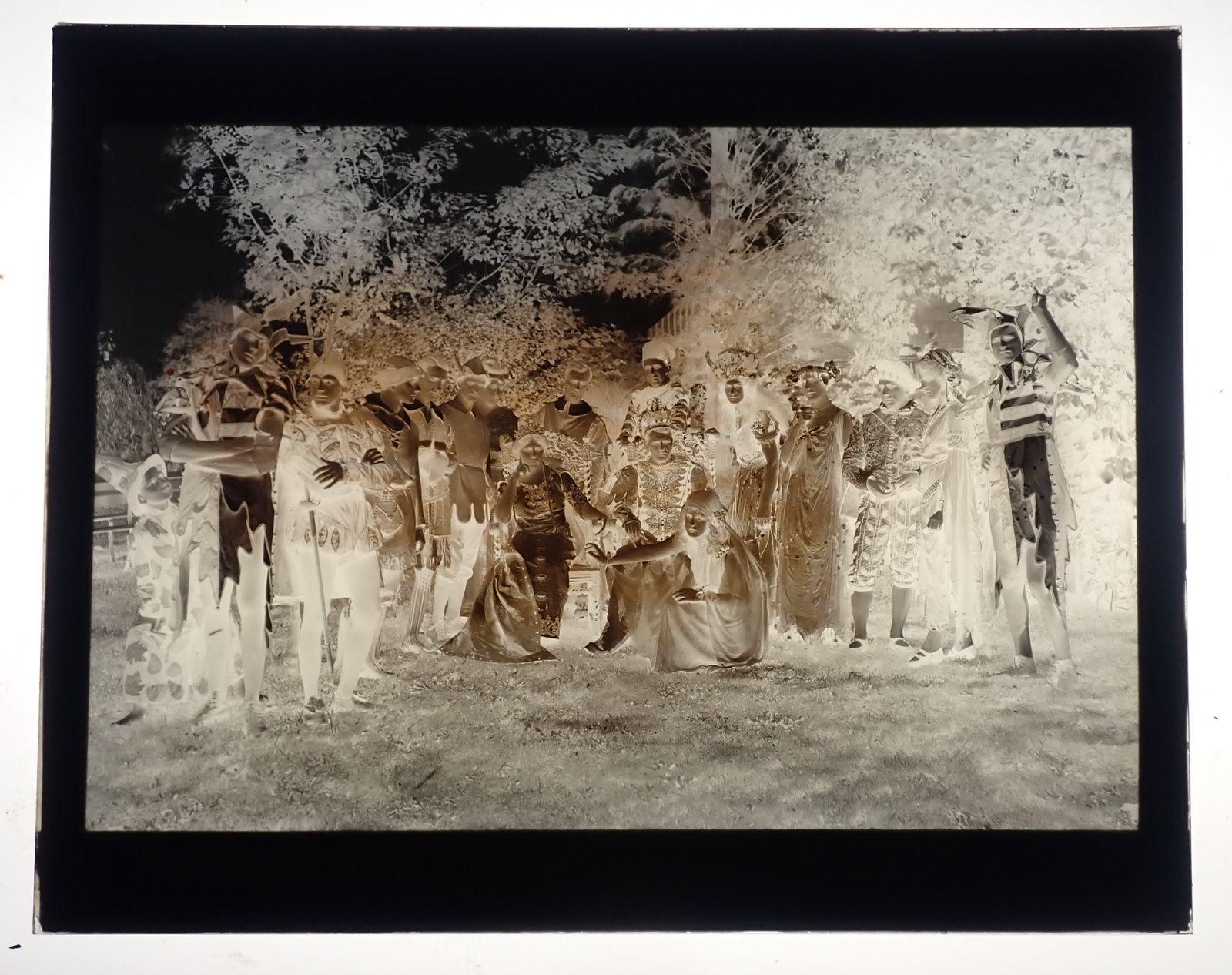 Shakespeare Troupe Glass Negative: Approx . 8" x 10". Shipping available