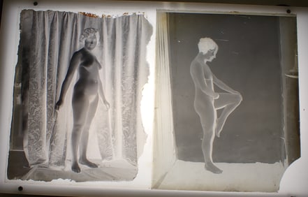 2 Nude Women Glass Negatives