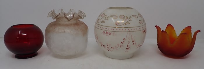 4 Miniature Oil Lamp Shades