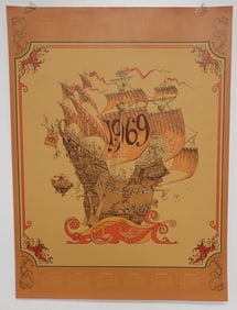 1969 David Schiller Sparta Graphics Rock Poster